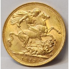 AUSTRALIA 1919 . ONE 1 SOVEREIGN . MELBOURNE . GOLD